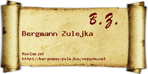 Bergmann Zulejka névjegykártya